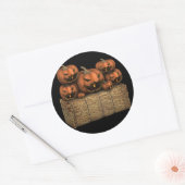 Sticker Rond Éffrayant Halloween Citrouilles Hay Bale Halloween (Enveloppe)