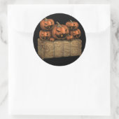 Sticker Rond Éffrayant Halloween Citrouilles Hay Bale Halloween (Sac)