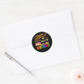 Sticker Rond Effrayant Halloween et oui c'est ma mère d'anniver (Enveloppe)