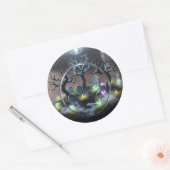 Sticker Rond Éffrayant Halloween Haunted Terrarium (Enveloppe)