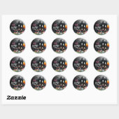Sticker Rond Éffrayant Halloween rose 1er anniversaire (Feuille)