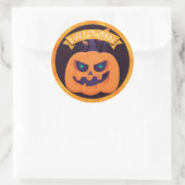 Sticker Rond Effrayant Jack O'Lantern Halloween (Sac)
