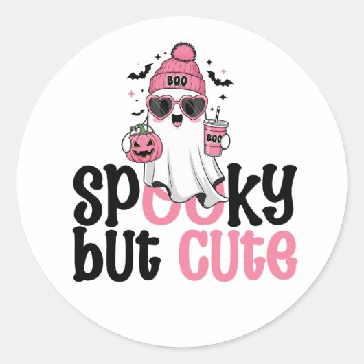 Sticker Rond Effrayant Mais Mignon (Devant)