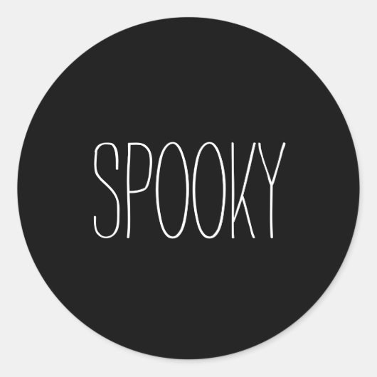 Sticker Rond Éffrayant noir et blanc Halloween manuscrit (Devant)