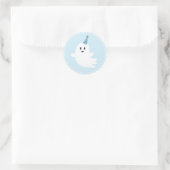 Sticker Rond Éffrayant One Cute Ghost Halloween 1er Anniversair (Sac)