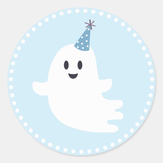 Sticker Rond Éffrayant One Cute Ghost Halloween 1er Anniversair (Devant)