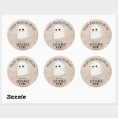 Sticker Rond Éffrayant One Kawaii Ghost Halloween Anniversaire (Feuille)