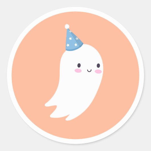 Sticker Rond Éffrayant One mignon Halloween Ghost 1er Anniversa (Devant)
