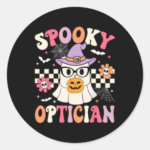 Sticker Rond Éffrayant Opticien Halloween Oeil Docteur Hallowee