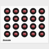Sticker Rond Effrayant Vampire Lèvres Le Sang Dracula Hallowee (Feuille)