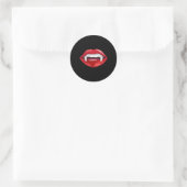 Sticker Rond Effrayant Vampire Lèvres Le Sang Dracula Hallowee (Sac)