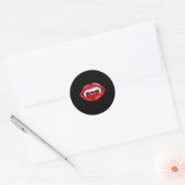 Sticker Rond Effrayant Vampire Lèvres Le Sang Dracula Hallowee (Enveloppe)