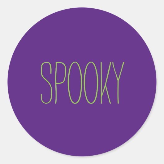 Sticker Rond Éffrayant vert violet Halloween manuscrit (Devant)