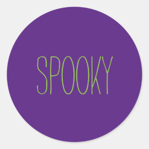 Sticker Rond Éffrayant vert violet Halloween manuscrit