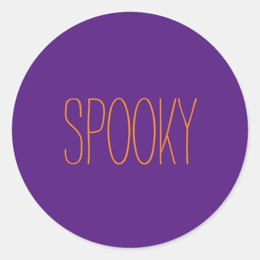 Sticker Rond Éffrayant violet orange Halloween manuscrit (Devant)