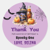 Sticker Rond Éffrayante Halloween mignonne Fête d'anniversaire  (Devant)