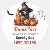 Sticker Rond Éffrayante Halloween mignonne Fête d'anniversaire (Devant)