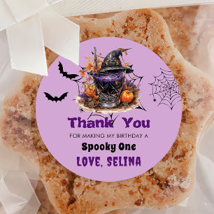 Sticker Rond Éffrayante Halloween mignonne Fête d'anniversaire 