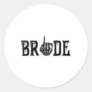 Sticker Rond Éffrayante mariée Groom gothique Halloween Mariage