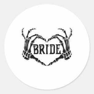 Sticker Rond Éffrayante mariée Skeleton mains Fiançailles Maria
