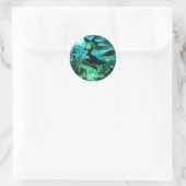 Sticker Rond Éffrayante verdure Halloween sorcière (Sac)
