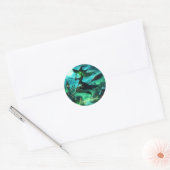 Sticker Rond Éffrayante verdure Halloween sorcière (Enveloppe)