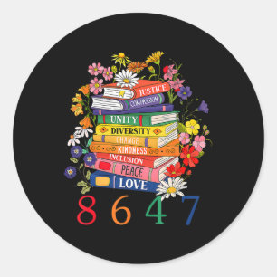 Sticker Rond Egalité des droits Livre Flower 8647 Femmes Droits