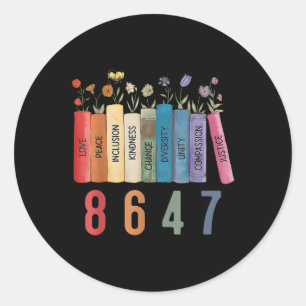 Sticker Rond Egalité des droits Livre Flower 8647 Trump Feminis