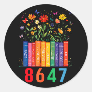 Sticker Rond Egalité des droits Livre Flower Trump Femmes Droit