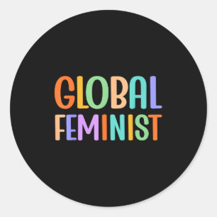 Sticker Rond Égalité Féministe Mondiale Renforcement Partout da