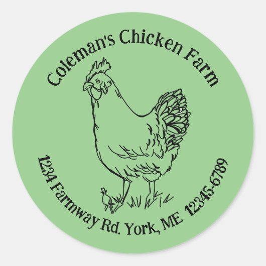 Sticker Rond Egg Carton Chicken Farm Adresse de retour (Devant)