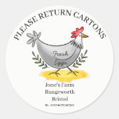 Sticker Rond Egg Carton Label customize egg box free range (Devant)