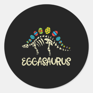 Sticker Rond Eggasaurus Easter Stegosaurus Dinosaur Garçons T