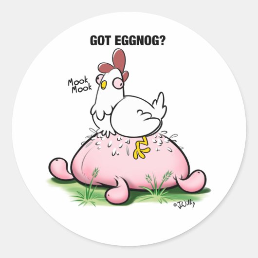 Sticker Rond Eggnog ? par Jeff Willis Art Mug (Devant)