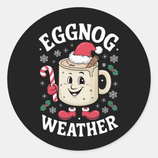 Sticker Rond Eggnow Météo Noël Rétro Noël (Devant)