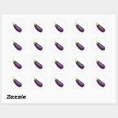 Sticker Rond Eggplant Emoji (Feuille)