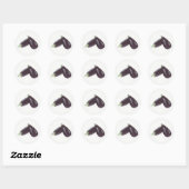 Sticker Rond Eggplant potager aquarelle cuisine chef cuisine (Feuille)