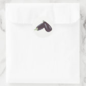 Sticker Rond Eggplant potager aquarelle cuisine chef cuisine (Sac)