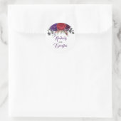 Sticker Rond Eggplant Purple et Bourgogne Peony Elegant Fall (Sac)