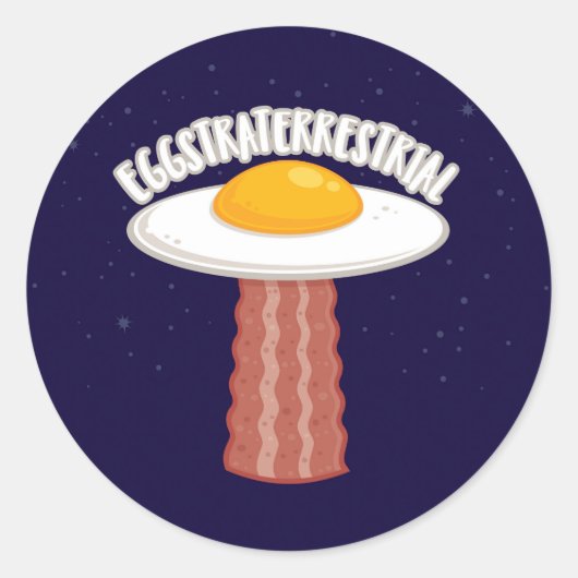 Sticker Rond Eggstraterrestrial Avec Texte (Devant)