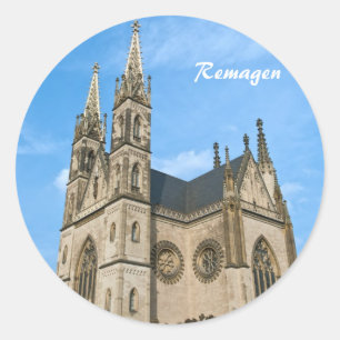 Sticker Rond Église Apollinaris à Remagen, Allemagne