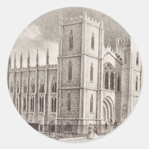 Sticker Rond Église chrétienne médiévale