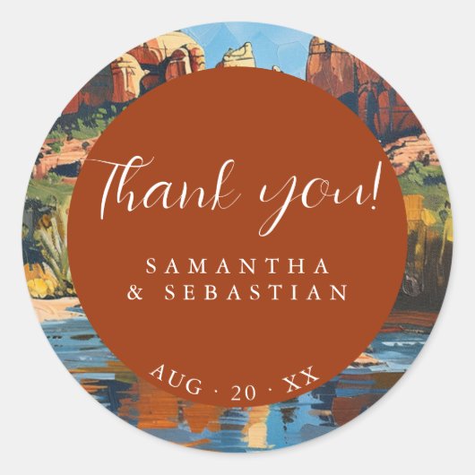 Sticker Rond Église de roche rouge de Sedona  (Devant)