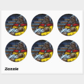 Sticker Rond Église Windows 007 (Feuille)