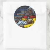 Sticker Rond Église Windows 007 (Sac)