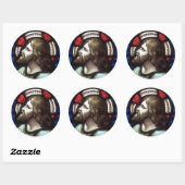 Sticker Rond Église Windows 025 (Feuille)