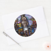 Sticker Rond Église Windows 050 (Enveloppe)