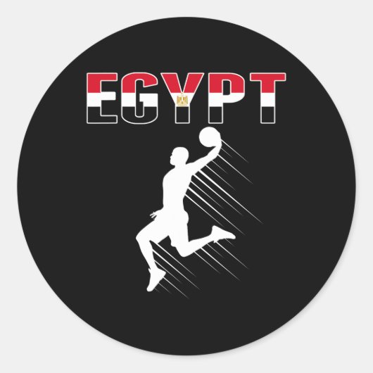 Sticker Rond Égypte Fans de basket Jersey - Drapeau égyptien (Devant)