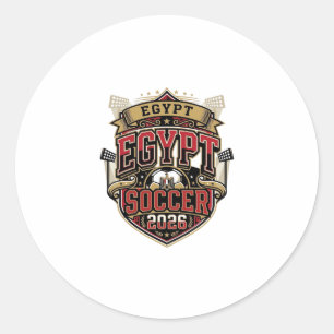 Sticker Rond Égypte Football 2026 Football Gras Typographie Pay
