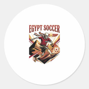 Sticker Rond Égypte Football Squelette Buteur Nations Premium S